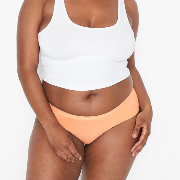 Victoria's Secret Bare Seamless Logo Hiphugger Panty Orange XS NEW - Picture 3 of 6
